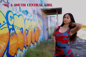 South Central Girl Red Army Fatigue Dress
