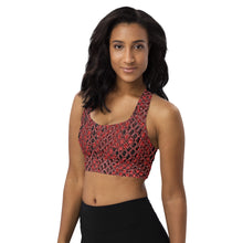 Load image into Gallery viewer, South Central Girl Red Snakeskin Longline sports bra