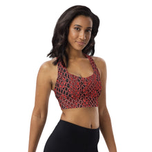 Load image into Gallery viewer, South Central Girl Red Snakeskin Longline sports bra