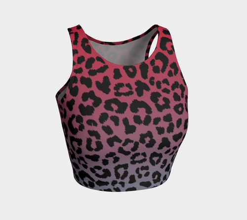 South Central Girl Ombre Leopard Athletic Crop Top