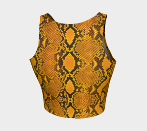 South Central Girl Yellow Snakeskin Athletic Crop Top