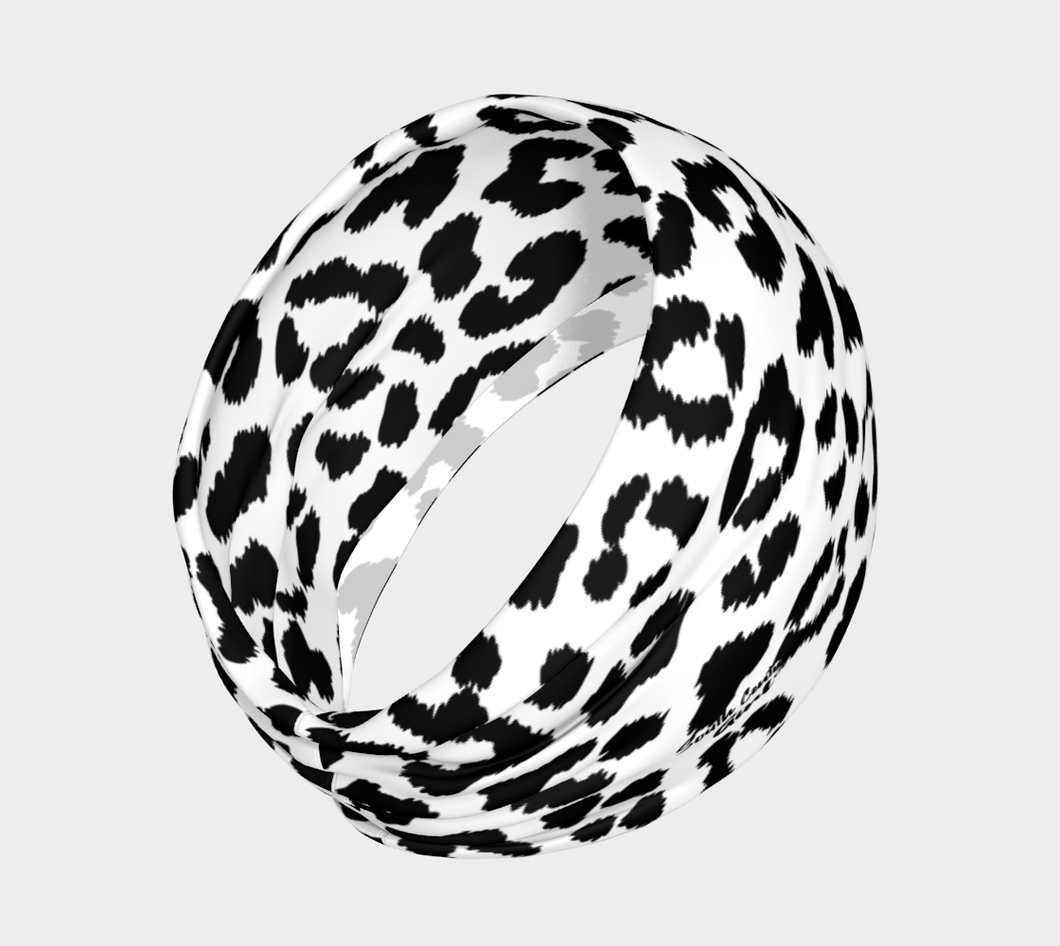 South Central Girl Black and White Leopard Print Headband