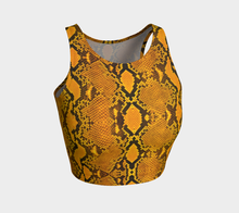 Load image into Gallery viewer, South Central Girl Yellow Snakeskin Athletic Crop Top