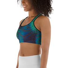 Load image into Gallery viewer, South Central Girl  Peacock Sports bra
