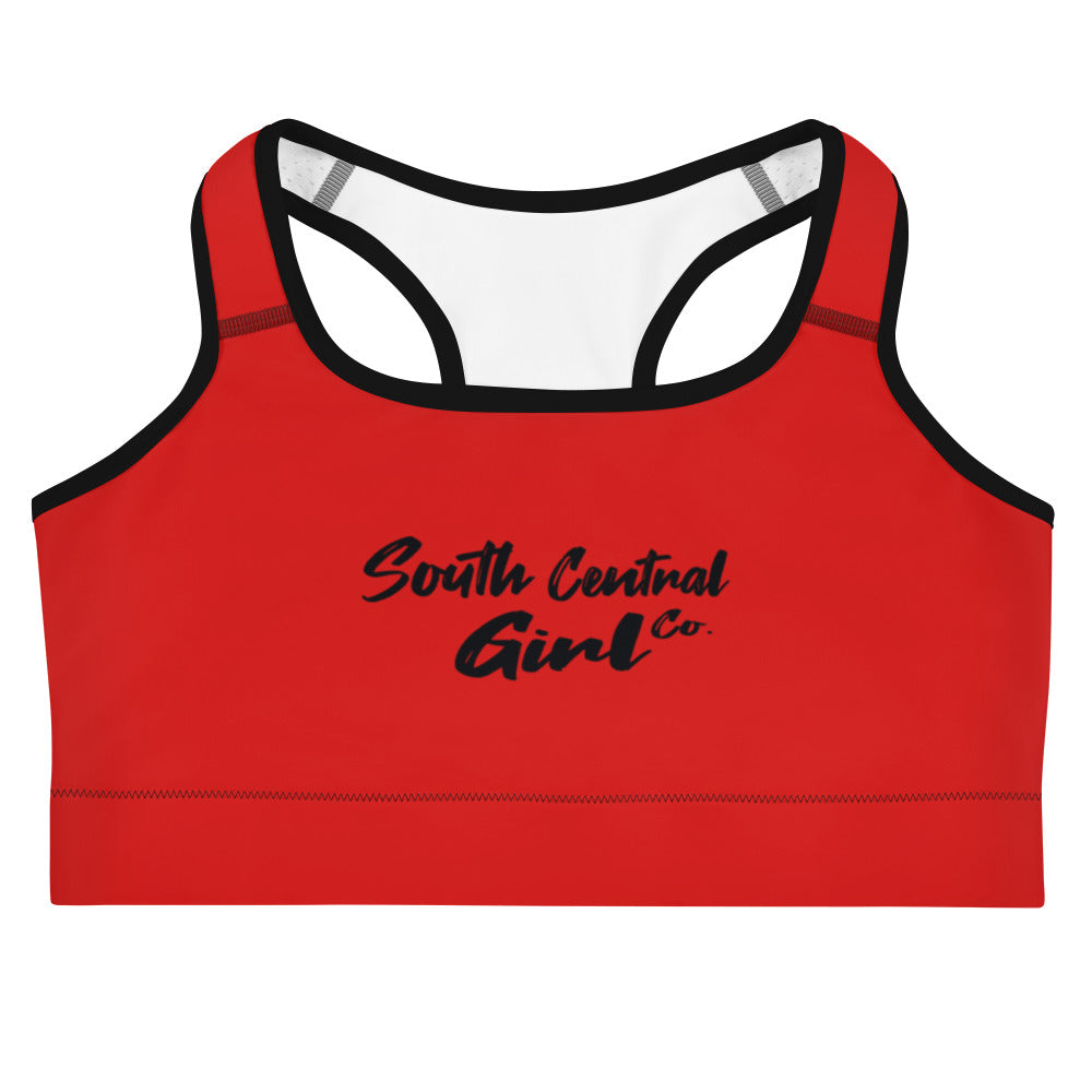 South Central Girl Valentina Red Sports bra