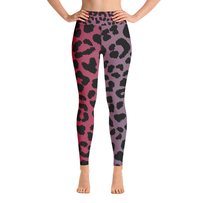 South Central Girl Pink Ombre Leopard Yoga Leggings